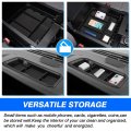 Autorder Custom Fit For 2pcs Center Console Organizer Toyota Tundra 2022 2023 Accessories Dashboard Armrest Storage Box