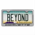 Ipick Image For Chevrolet Corvette C8 In 3d On Silver Real 3k Carbon Fiber Finish Abs Plastic License Plate Frame