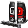 Compatible With 99-07 Ford Super Duty 3d Led C-bar Tail Light 3rd Third Brake Lamp Black Clear