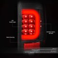 Compatible With 99-07 Ford Super Duty 3d Led C-bar Tail Light 3rd Third Brake Lamp Black Clear