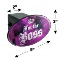 I M The Boss With Crown Oval Tow Trailer Hitch Cover Plug Insert