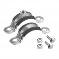 Uxcell 32mm Rigid Pipe Strap Clamps Carbon Steel Bracket Tube Clips M6 Nut Size For Water 12 Pcs