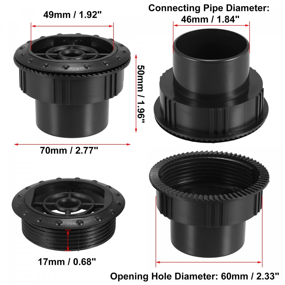 2pcs Rotating Ac Air Conditioning Outlet Vent Ceiling Fits For Rv Bus Boat Yacht Caravan 70mm 60mm 46mm