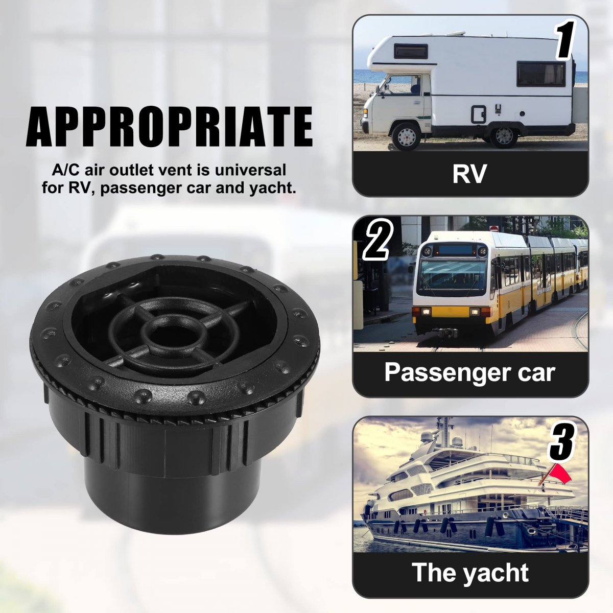 2pcs Rotating Ac Air Conditioning Outlet Vent Ceiling Fits For Rv Bus Boat Yacht Caravan 70mm 60mm 46mm