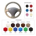 Mewant Customized Beige Microfiber Leather Car Steering Wheel Cover For Toyota Vios Old Corolla Mark 2 Lexus Gs430 Gs300 2004