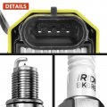 A-premium Set Of 8 Yellow Round Ignition Coil Pack And Iridium Spark Plugs Compatible With Chevrolet Silverado Gmc Sierra 1500