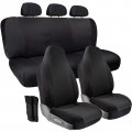 Oxgord Padded Cloth Seat Cover Set With Grip Control Belt Pads For Front High Bucket Rear Solid Or Split Bench Universal 