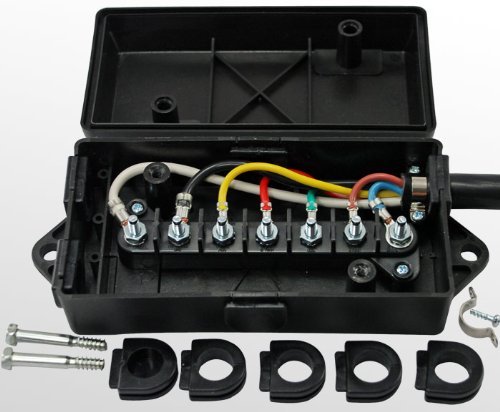 7 Way Trailer Wire Junction Box Camper Truck Weather Proof Rv Light Cord Plug