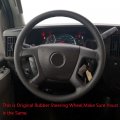 Loncky Black Custom Fit Oem Car Genuine Leather Steering Wheel Cover For Chevrolet Traverse 2009 2010 2011 2012 2013 2014 2015