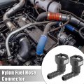 X Autohaux 2pcs Fuel Line Quick Connect 90 Degree Push-on Single Barb Adapter Connector For 3 8 To Rubber Tubing