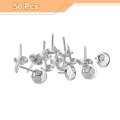 Upholstery Tacks Nail Pins For Furniture 50 Pcs 11x17mm Carbon Steel Thumb Tack Home Sofa Diy Decorative Heads Silver Tone