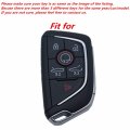 Wfmj Leather 6 7 Buttons Smart Remote Key Fob Case Cover Chain For Chevrolet Chevy Corvette C8 2020 2021 2022 2023 Red