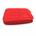 Wfmj Leather 6 7 Buttons Smart Remote Key Fob Case Cover Chain For Chevrolet Chevy Corvette C8 2020 2021 2022 2023 Red