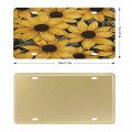 Black Eyed Susan Flower License Plate Cover Car Tropical Daisy Front Aluminum Metal For Your Golf Cart 6x12 Inch Women Girls