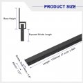 Uxcell 2pcs Door Brush Bottom Sweep H-shape Aluminum Alloy Base With 0 6-inch Pp For Home Industrial 47-inch L Black