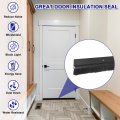 Uxcell 2pcs Door Brush Bottom Sweep H-shape Aluminum Alloy Base With 0 6-inch Pp For Home Industrial 47-inch L Black