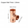 Uxcell 7 8-inch X 3 4-inch Copper Reducing Tee Pressure Pipe Fitting Conector For Plumbing Supply And Refrigeration 2pcs