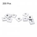 Uxcell Square Nuts M3x6mmx2mm Zinc-plated Metric Coarse Thread Assortment Kit 200 Pcs