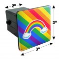 Double Rainbow With Clouds Tow Trailer Hitch Cover Plug Insert