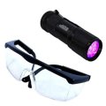 Hqrp 365 Nm 9 Led Painting Rug China Pottery Art Forgery Repair Detection Flashlight And Clear Tint Lens Safety Glasses
