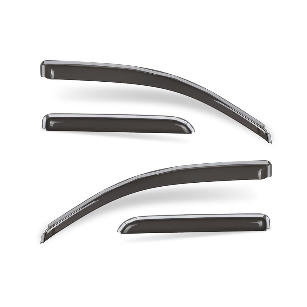 In Channel Window Deflectors For Chevy Silverado Gmc Sierra 1500 2014 2018 2500hd 3500hd 2015 2019 And Ltd Double Cab Smoky
