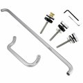 Top Hardware Solid Aluminum Round Combination Push Bar And Pull Handle Set Brush Satin Finish 