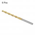 Uxcell High Speed Steel Straight Shank Twist Drill Bit Fully Ground Titanium Coated 3 8mm Diameter 34mm Total Length 12mm 6 Pcs