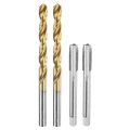 Tap And Drill Bit Set 2pcs M8 X 1 Metric Straight Flute Thread Screw Taps 7 0mm Twist Bits Uncoated Titanium Coated Hss-6542 