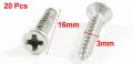 Uxcell 20 Pcs 16mm X 3mm Thread Phillips Head Self Tapping Screw Silver Tone