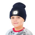 Led Beanie Winter Hat For Kids Rechargeable Headlamp Knit Cap Boys And Girls Warm Hands Free Light Night Running Camping Hiking 
