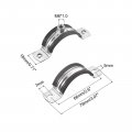 Uxcell 40mm Rigid Pipe Strap Clamps Carbon Steel Bracket Tube Clip M6 Nut Size For Water 8 Pcs