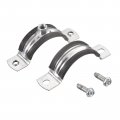 Uxcell 40mm Rigid Pipe Strap Clamps Carbon Steel Bracket Tube Clip M6 Nut Size For Water 8 Pcs