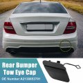 Uxcell Unpainted Rear Bumper Tow Hook Cover For Mercedes E-class W213 S213 2017-2020 Eye Cap No A2138853701 Black