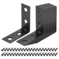 12 Set L Corner Bracket Brace Metal Joint Right Angle Brackets Fastener With Screws For Wood Shelves Black 1 58 X0 59 X1 