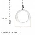 Uxcell Ceiling Fan Pull Chain 20 Inch Nickel Finish Ornament Extension 50mm Clear Crystal Circle Pendant 2pcs