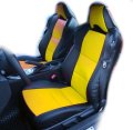 Iggee Artificial Leather Custom 3d Fit 2 Front Seat Covers Pair Designed For Scion Fr-s Black Yellow 