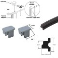 Flexible Shower Door Magnetic Seal 70 In Long With Gray Plastic End Caps