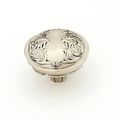 Schaub And Company 994 Cantata Series 1-1 4 Inch Diameter Mushroom Cabinet Knob White Brass 
