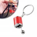 Gunhunt 1 Pc Car Shifter Keyring 6 Speed Gear Clip Universal Polished Metal Collectible Key Chain Creative Model Red 