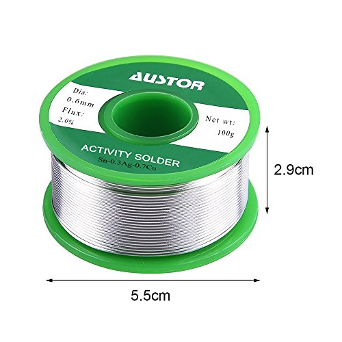 Lead Free Solder Wire With Rosin Core 0 6mm Diameter Sn Ag Cu Alloy 100g Melting Point 215 To 220 Degrees Celsius