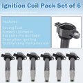 Set Of 6 Ignition Coil Pack Compatible With 2006-2010 Dodge Charger Nitro Magnum Grand Caravan Chrysler 300 Sebring Pacifica