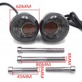 Httmt- Smoke Lens Turn Signal Gloss Black Indicator Light Compatible With H-d Sportster Xl883 Flde Flhc Flsb P N Mt224-021b-gbk