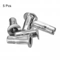 Uxcell M8 Multi-grip Rivet Nuts 5pcs Pre-bulbed Shank Flat Head Threaded Insert Nut 304 Stainless Steel Plus For Construction