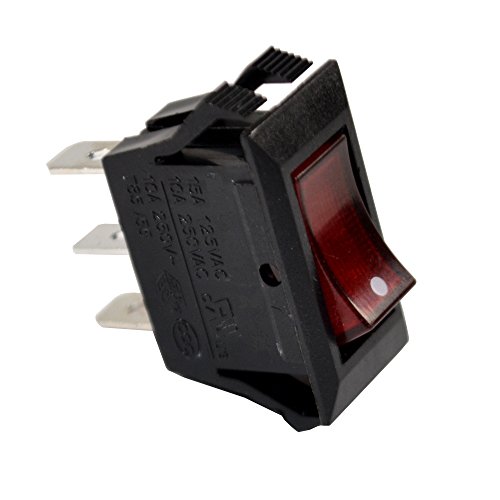 Hqrp Red Lighted Rocker Switch On Off 3 Prong 15a 125v Neon Lamp Coaster