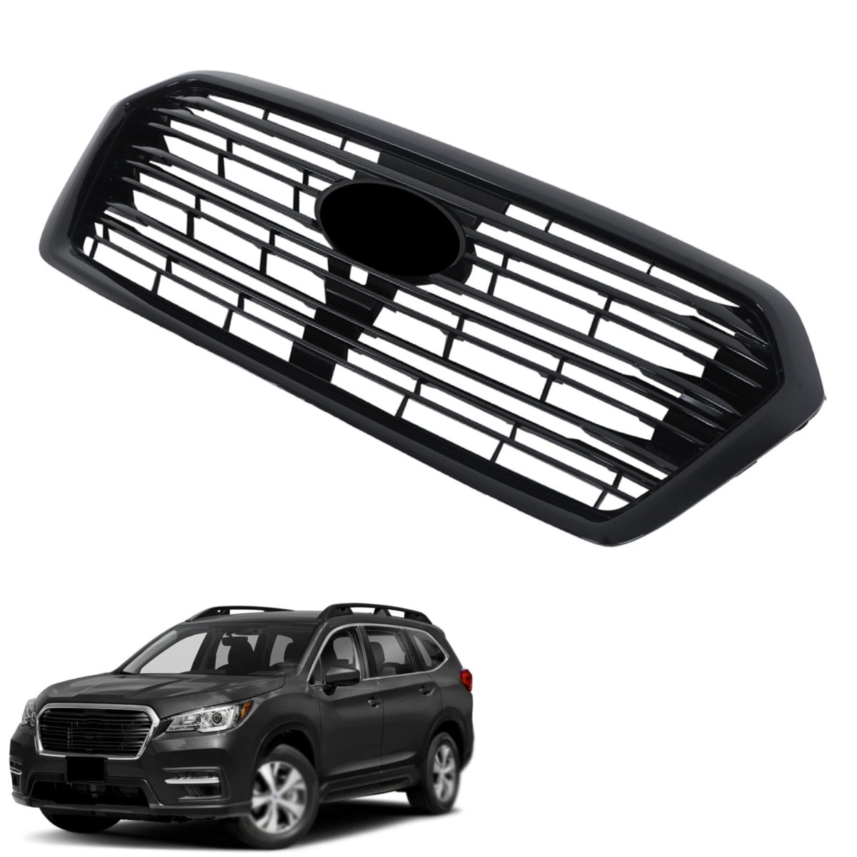 Front Bumper Grille Bright Black Grill Replacement For 2019 2020 2021 2022 Ascent