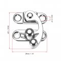 Uxcell Antique Vintage Lock Clasp Right Latch Hook Hasp 33mmx28mm Swing Arm Silver Tone 5 Pcs