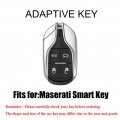 Hibeyo Key Fob Cover For Maserati Ghibli Levante Quattroporte 2022 Car Case Withchains Accessories Key Shells Replacement-blue