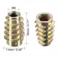 Uxcell Furniture Threaded Insert Nuts Zinc Alloy Hex-flush M6 Internal Threads 18mm Length 10pcs