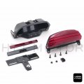 Httmt Mt450-001- Tri-bar Led Fender Turn Signal Tail Light Bracket Red Compatible With H-d Softail Fxst 06