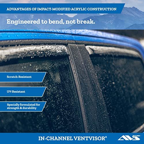 Auto Ventshade Avs In-channel Ventvisor Rain Guards Fits 2015 2017 Chrysler 200 Smoke 4 Pcs 194997